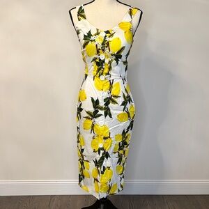 Lemon Print Sleeveless Dress